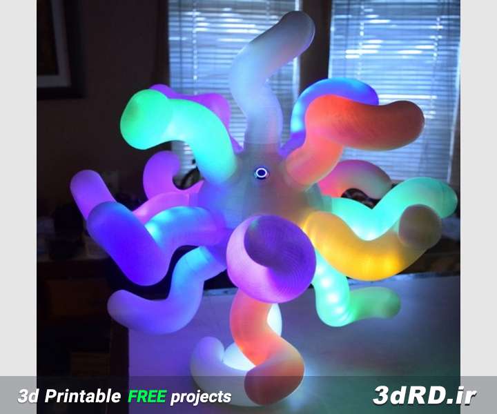 دانلود طرح سه بعدی چراغ خواب کودک رنگی مدل هزارپا