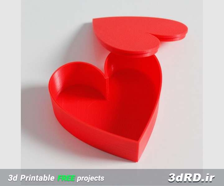 دانلود طرح سه بعدی جعبه قلب قرمز