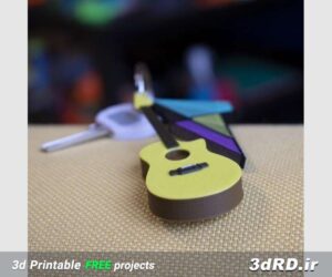 دانلود طرح سه بعدی گیتار چند رنگ جا کلیدی