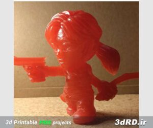 دانلود طرح سه بعدی مجسمه دخترک چینی تفنگ دار