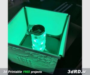 دانلود طرح سه بعدی باکس مربع با LEDهای رنگی متفاوت