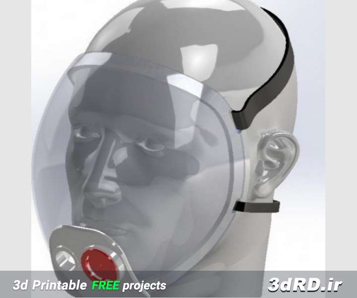 دانلود طرح سه بعدی ماسک فیلتر دار محافظ کل صورت