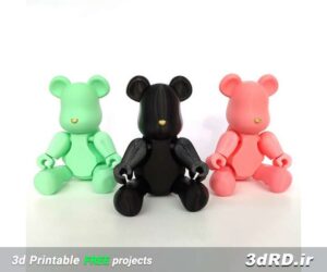 دانلود طرح سه بعدی نپهدارنده گوشی طرح خرس