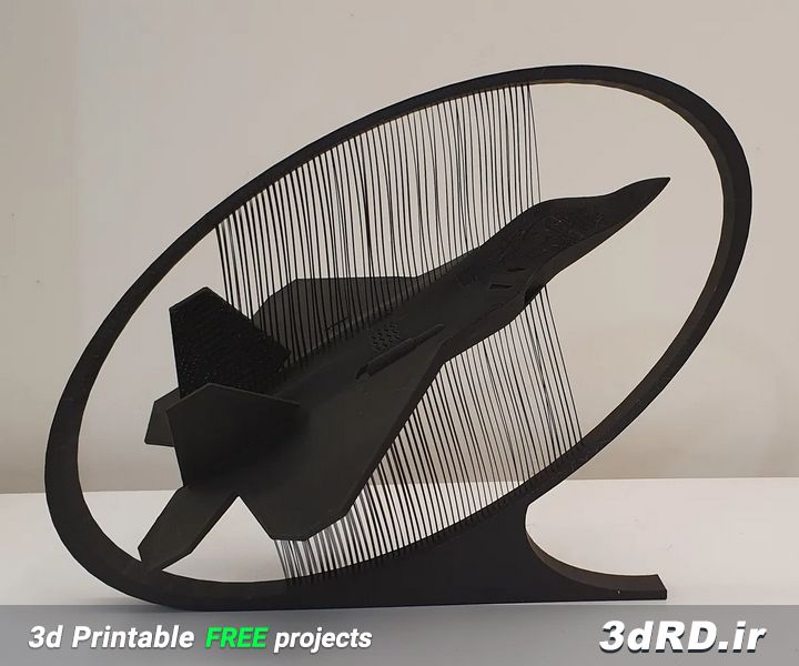 دانلود طرح سه بعدی جت F22 رشته ای / نمایشگر هنری رشته ای / جت / جت سه بعدی