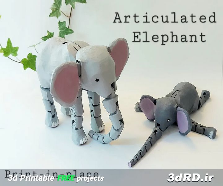 دانلود طرح سه بعدی فیل مفصلی /مجسمه/مجسمه سه بعدی
