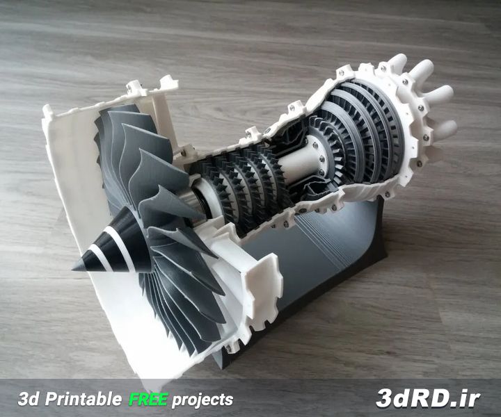 دانلود طرح سه بعدی موتور جت قابل چاپ/موتور جت/موتور جت سه بعدی