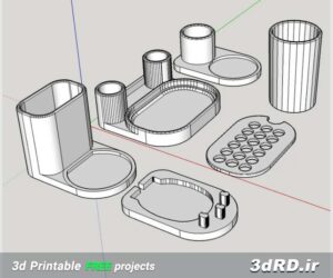 طرح ست سرویس بهداشتی برای پرینتر سه بعدی