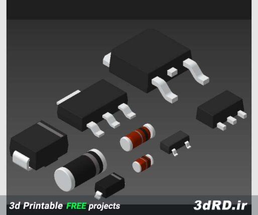 دانلود طرح سه بعدی اجزای SMD برای پرینتر سه بعدی