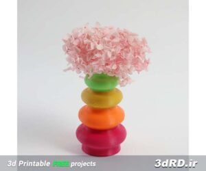 دانلود طرح سه بعدی گلدان باریک