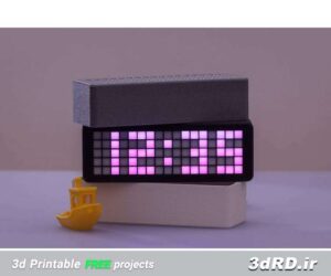 دانلود طرح سه بعدی ساعت چراغ دار کامپیوتری