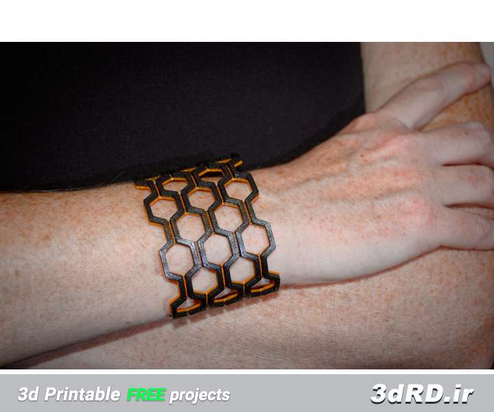 دانلود طرح سه بعدی دستبند طرح کندو