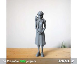 دانلود طرح سه بعدی مجسمه دخترک مو بلند