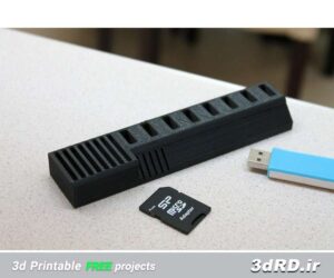 دانلود طرح سه بعدی نگهدارنده USB و کارت SD