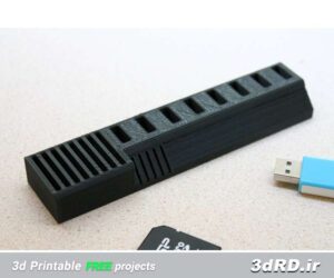 دانلود طرح سه بعدی نگهدارنده USB و کارت SD