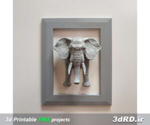تابلو طرح فیل سه بعدی