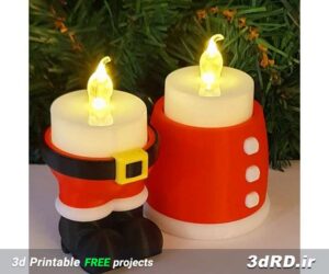 دانلود طرح جا شمعی سه بعدی مدل بابانوئل