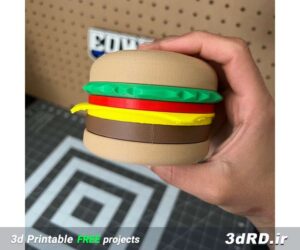 دانلود طرح سه بعدی زیر لیوانی-همبرگر