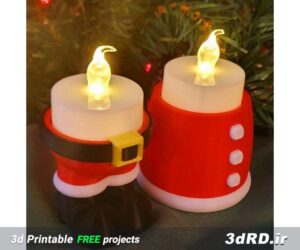 دانلود طرح جا شمعی سه بعدی مدل بابانوئل