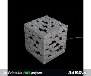 دانلود طرح سه بعدی چراغ خواب مکعبی