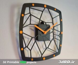 دانلود طرح سه بعدی ساعت دیواری مدرن با الگوی ورونوی/ساعت دیواری مدرن با الگوی ورونوی سه بعدی