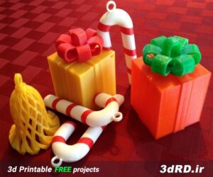 دانلود طرح سه بعدی تزیینات درختچه کریسمس/درخت کریسمس/ تزیینات کریسمس