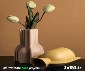 دانلود طرح سه بعدی گلدان مدرن/گلدان انتزاعی/گلدان رومیزی/گلدان تزیینی