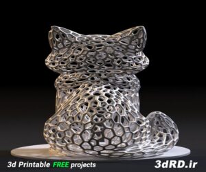دانلود طرح سه بعدی مجسمه گربه/گربه تزیینی/مجسمه طرح مشبک/مجسمه تزیینی