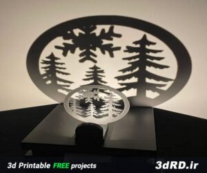 دانلود طرح سه بعدی چراغ رومیزی/چراغ با طرح سایه/لامپ سایه