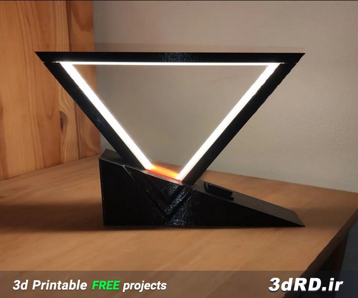 دانلود طرح سه بعدی لامپ تزیینی/لامپ مثلثی/آباژور مثلثی/لامپ مدرن