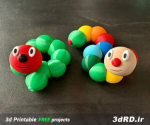 دانلود طرح سه بعدی کرم اسباب بازی/اسباب بازی رنگی/کرم رنگی
