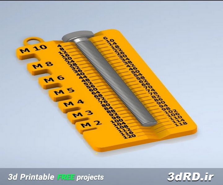 دانلود طرح سه بعدی اندازه گیری پیچ/ابزار پیچ/اندازه گیری ابزار کوچک