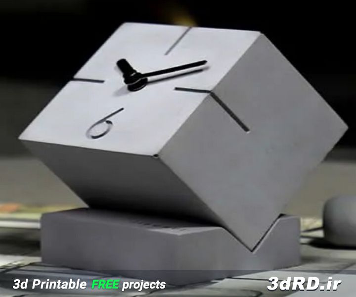 دانلود طرح سه بعدی ساعت رومیزی/ساعت بتنی قدیمی/ساعت تزیینی/ساعت مدرن