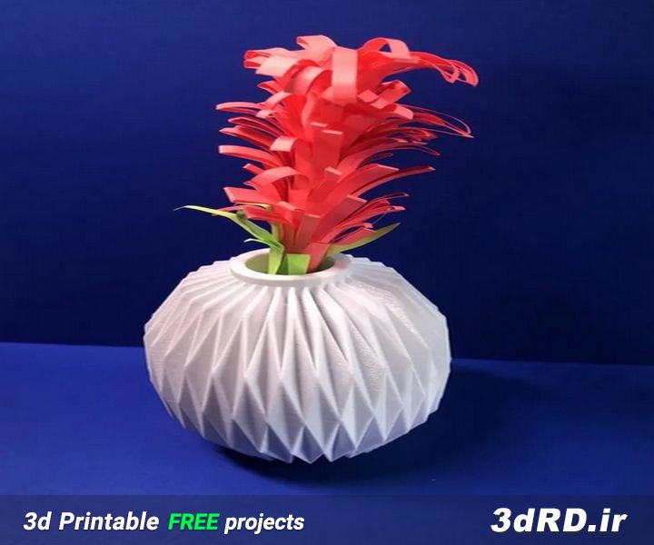 دانلود طرح سه بعدی گلدان/گلدان سفید/گلدان رومیزی/گلدان تزیینی/گلدان مشبک