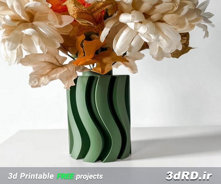 دانلود طرح سه بعدی گلدان/گلدان طرح موج دار/گلدان رومیزی/گلدان تزیینی/گلدان مدرن
