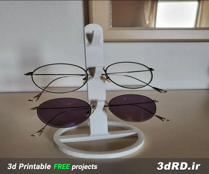 دانلود طرح سه بعدی پایه نگهدارنده عینک/استند عینک/سازمان دهنده عینک/نظم دهنده عینک/پایه ایستاده جا عینکی