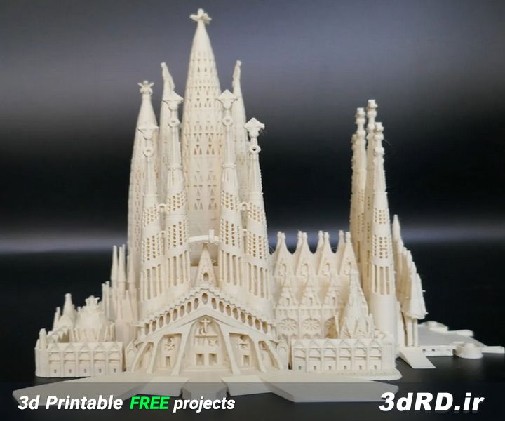 دانلود طرح سه بعدی ماکت کلیسا/کلیسای جامع ساگرادا فامیلیا/ماکت سه بعدی/شاهکار معماری گائودی/کلیسا در اسپانیا/کلیسای سه بعدی