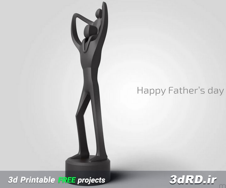 دانلود طرح سه بعدی تندیس پدر/تندیس روز پدر/استند سه بعدی/استند سه بعدی روز پدر/استند روز پدر/مجسمه سه بعدی/مجسمه پدر و فرزند/مجسمه روز پدر