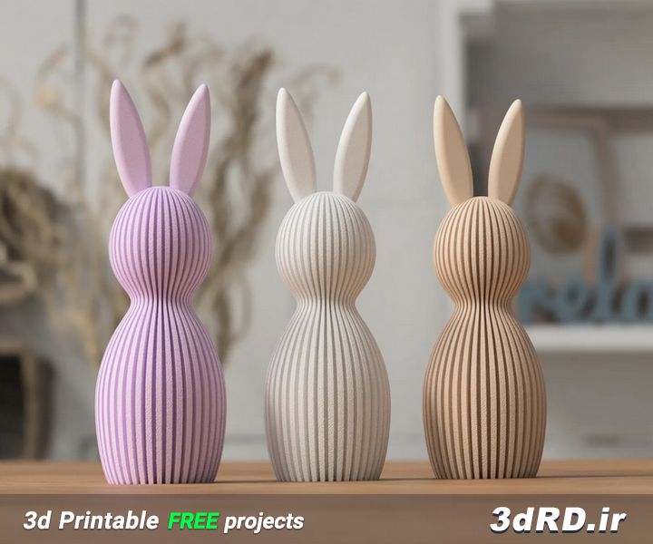 دانلود طرح سه بعدی مجسمه خرگوش/خرگوش بامزه/خرگوش فانتزی/خرگوش/مجسمه پرینت سه بعدی