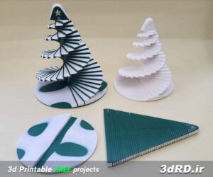 دانلود طرح سه بعدی درخت مارپیچ کریسمس/درخت مارپیچ/درخت کریسمس/تزیینی/رومیزی