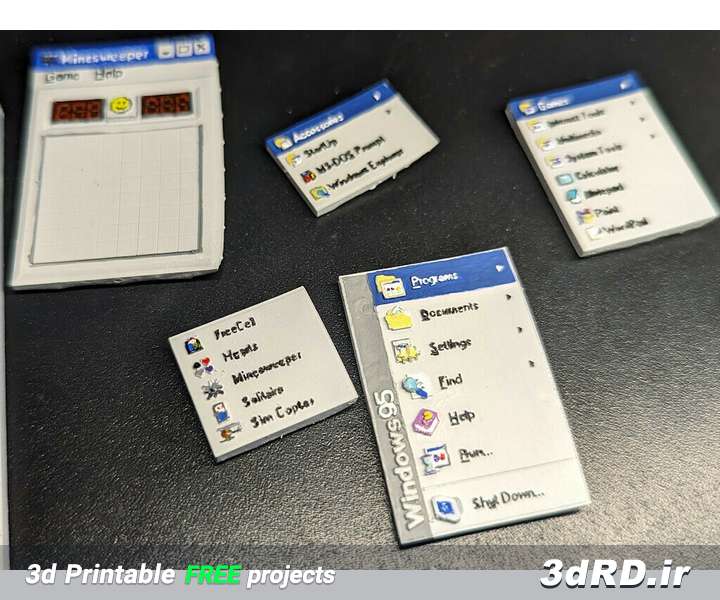 دانلود طرح سه بعدی ویندوز 95 قابل چاپ