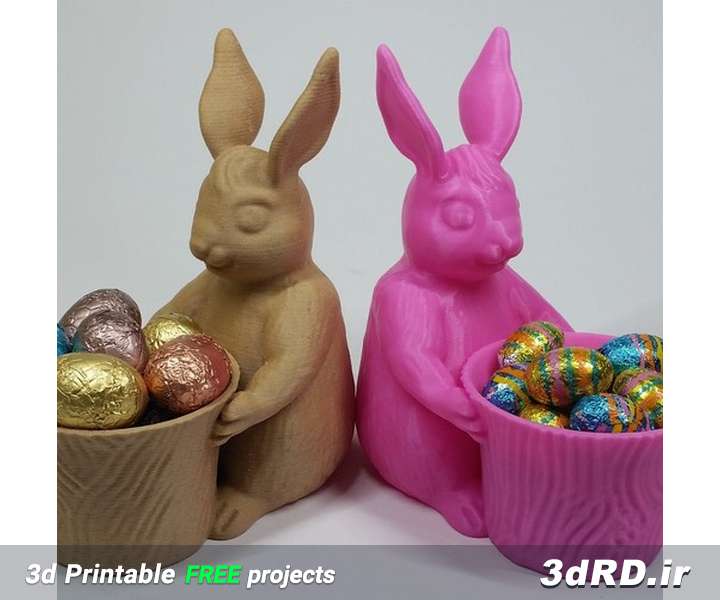 دانلود طرح سه بعدی خرگوش سطل به دست