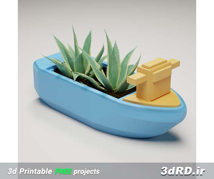 دانلود طرح سه بعدی گلدان اسباب بازی قایقی شکل برای کاشت گل