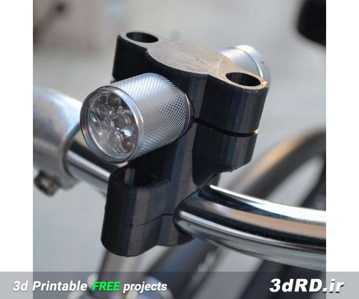 دانلود طرح سه بعدی پلاستیک نگهدارنده روی فرمان دوچرخه برای چراغ