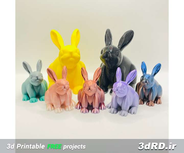 دانلود طرح سه بعدی خرگوش رنگی اسباب بازی