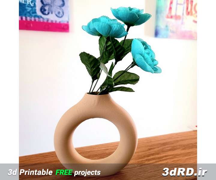 دانلود طرح سه بعدی گلدان مدرن گرد
