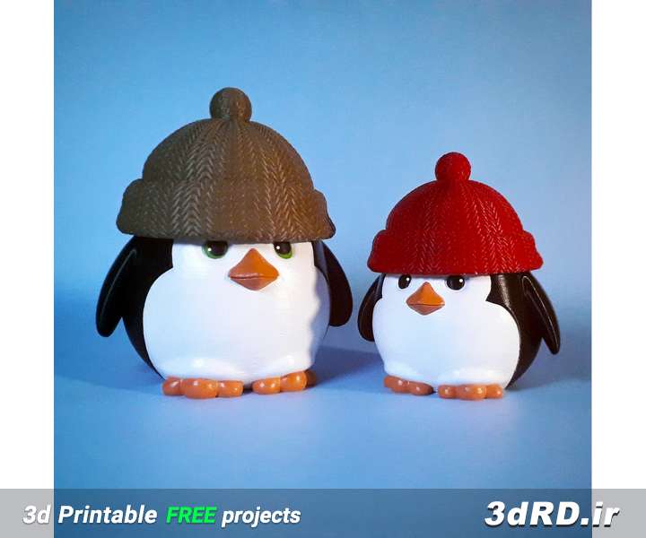 دانلود طرح سه بعدی جای شکلات مدل پنگوئن کلاه دار