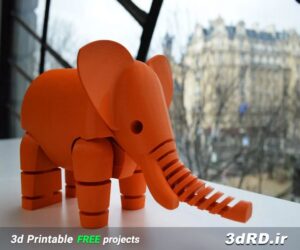 دانلود طرح سه بعدی فیل متحرک/فیل متحرک سه بعدی