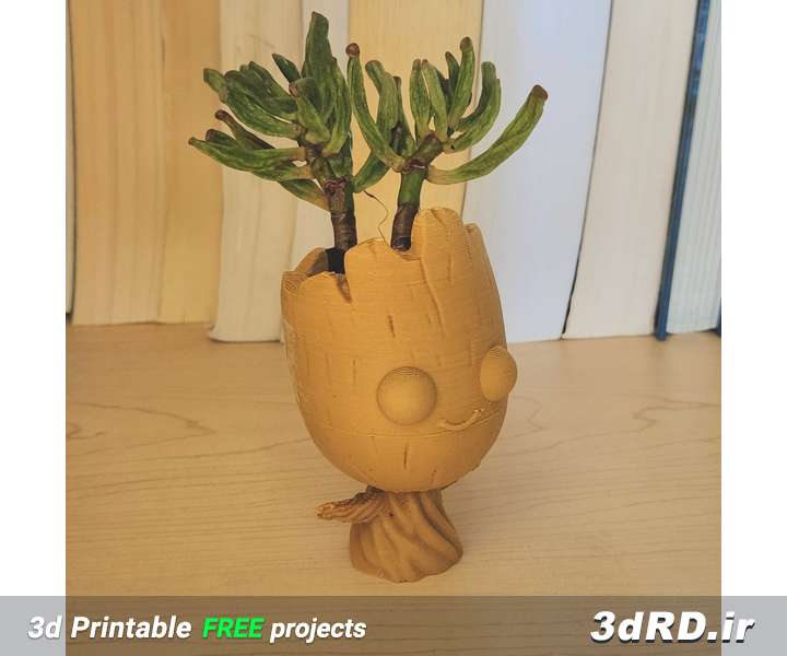 دانلود طرح سه بعدی گلدان کوچک مدل آدمک درختی