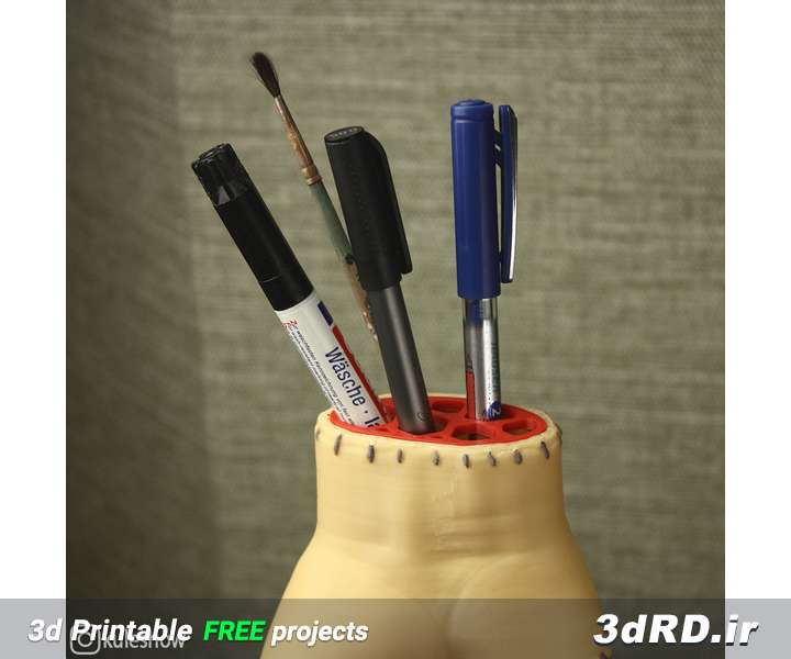 دانلود طرح سه بعدی جا مدادی دسته چکمه پوش