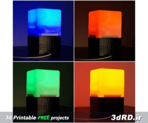 دانلود طرح سه بعدی لامپ های رنگی مکعبی شکل